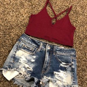 Marroon Crop Top